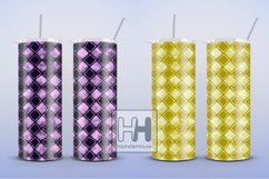 Abstract checkered pattern skinny tumbler wrap sublimation Product Image 2