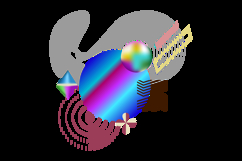 Abstract composition with colorful geometric shape design Product Image 2