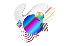 Abstract composition with colorful geometric shape design Product Image 1