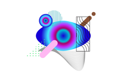 Abstract composition with colorful geometric shape element Product Image 1