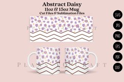 abstract daisy coffee mug glass wrap svg 11oz 15oz mug svg presized for 11oz 15oz glass ready to cut and sublimation files