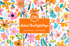 Abstract Floral Digital Paper - Abstract Floral Png Product Image 1