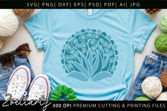 Flower Illustration Abstract Floral SVG Zentangle T-shirt Product Image 3