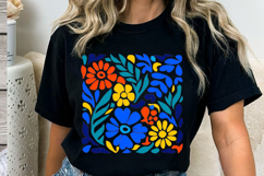 Retro Floral Clipart, Abstract Flower Png, Watercolor Flower Product Image 2