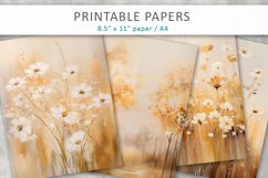 Abstract Flowers Illustration Painting Junk Journal Paper Product Image 1