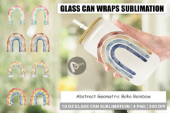 Geometric Boho Rainbow Glass Can Product Image 1