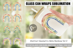 Geometric Boho Rainbow Glass Can Product Image 1