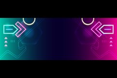 Abstract geometric glowing neon light banner template Product Image 2