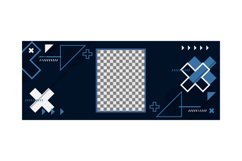 Abstract geometric mug printing template with blank frame Product Image 1