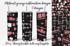 Abstract grunge sublimation design Skinny tumbler wrap design 
