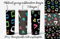 Abstract grunge sublimation design Skinny tumbler wrap design 