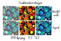 Abstract grunge sublimation design Skinny tumbler wrap design 