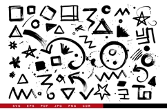 Abstract Hand-Drawn Grunge Geometric Doodle Elements Set Product Image 1