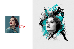 Modern Mixed Media Portrait with Watercolor Effect Product Image 4