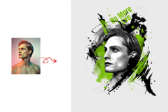 Modern Mixed Media Portrait with Watercolor Effect Product Image 3