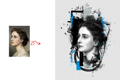 Abstract Mixed Media Portrait Art Photo Effect Product Image 3