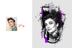 Abstract Mixed Media Portrait Art Photo Effect Product Image 4