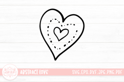 Abstract Doodle Heart Outline Clipart SVG | Valentine Doodle Product Image 1