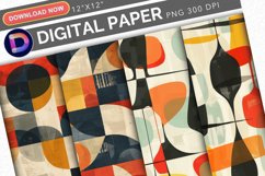 Abstract Mid Century Digital Paper Product Image 1