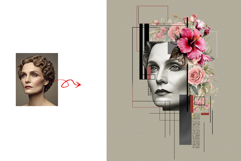 Abstract Minimalist Digital Geometric Collage Photo Effect Product Image 2