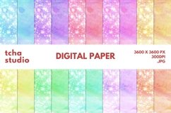Abstract Summer Watercolor Digital Papers Glitter Background Product Image 1