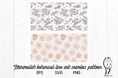 botanical line art seamless pattern Product Image 1