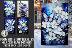 Butterfly Garden Flags, Sublimation Butterfly Backgrounds, 3 Product Image 1