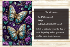 Butterfly Garden Flags, Sublimation Butterfly Backgrounds, 7 Product Image 3