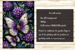 Butterfly Garden Flags, Sublimation Butterfly Backgrounds, 8 Product Image 2