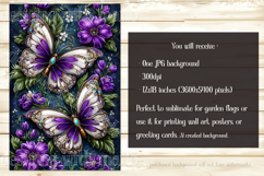 Butterfly Garden Flags, Sublimation Butterfly Backgrounds, 8 Product Image 3