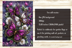 Butterfly Garden Flag, Sublimation Purple Butterfly Flag, 25 Product Image 2