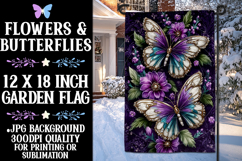 Butterfly Garden Flag, Sublimation Purple Butterfly Flag, 26 Product Image 1