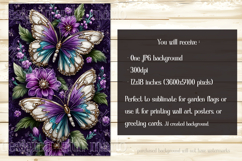 Butterfly Garden Flag, Sublimation Purple Butterfly Flag, 26 Product Image 2