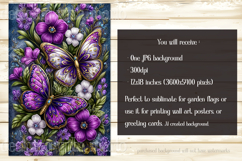 Butterfly Garden Flag, Sublimation Purple Butterfly Flag, 27 Product Image 2