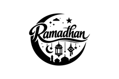 Abstract Ramadhan Crescent Typography Artwork Design Product Image 1