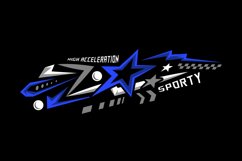 Abstract stars racing sports decal sticker wrap art element Product Image 1