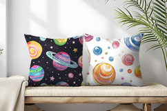 Whimsical Candy Planet Pattern Digital Paper Product Image 2