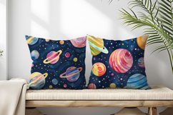 Watercolor Spiral Planets Seamless Digital Paper Product Image 2