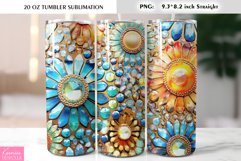 Precious Stones Flowers| Valentines Day Tumbler Sublimation Product Image 1