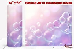 Abstract tumbler, soap bubbles tumbler wrap, pink tumbler Product Image 1