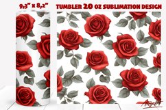 Red roses tumbler wrap / flower tumbler sublimation 20 oz Product Image 1