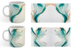 Turquoise Watercolor Art Mug sublimation design Product Image 3