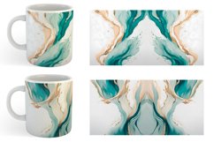 Turquoise Watercolor Art Mug sublimation design Product Image 4