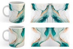 Turquoise Watercolor Art Mug sublimation design Product Image 5