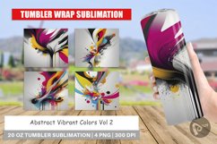 Tumbler Sublimation Abstract Vibrant Colors Product Image 1