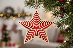 Concentric Waves Christmas Star SVG Wood Ornament Product Image 2