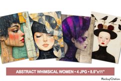 Abstract Whimsical Women Art Papers Feminine Portraits Product Image 1