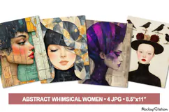 Abstract Whimsical Women Art Papers Feminine Portraits Product Image 1