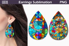 Stained Glass Teardrop Earrings | Abstraction Earrings Product Image 1