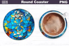 Stained Glass Coaster | Round Coaster Sublimation Product Image 1